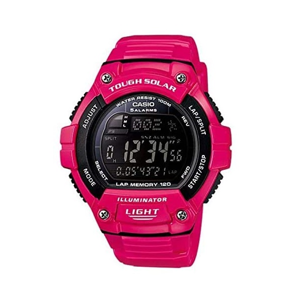 Casio Digital Rubber Pink Band Watch for Men - W-S220C-4BVDF
