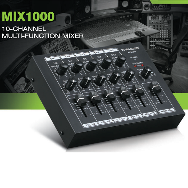 N-AUDIO 10-Channel Multi-Function Mixer - MIX1000