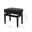Adjustable High Quality Piano Bench, Black - APB260-BKL