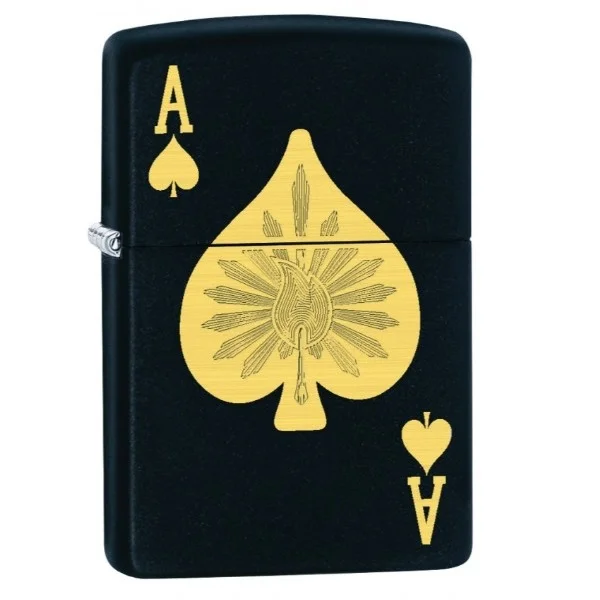 Zippo Regular Zippo Ace Lighter, Black - ZP218-040507