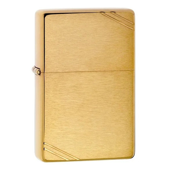 Zippo Brushed Brass Vintage with Slashes Lighter - ZP240