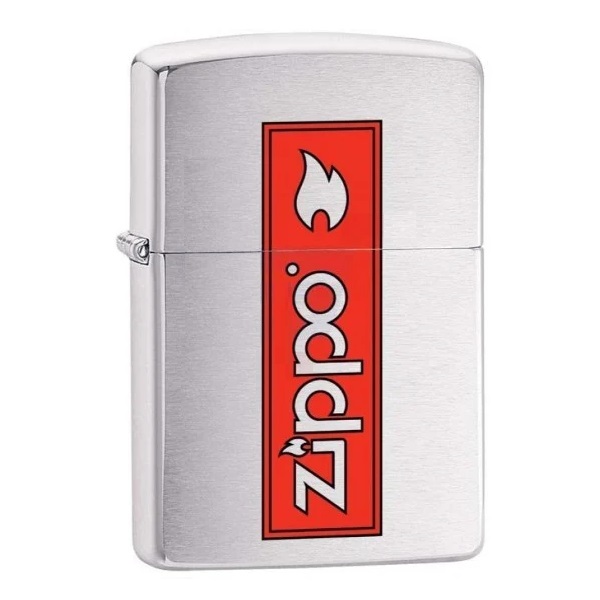 Zippo Red Logo, Brushed Chrome Lighter ZP29203