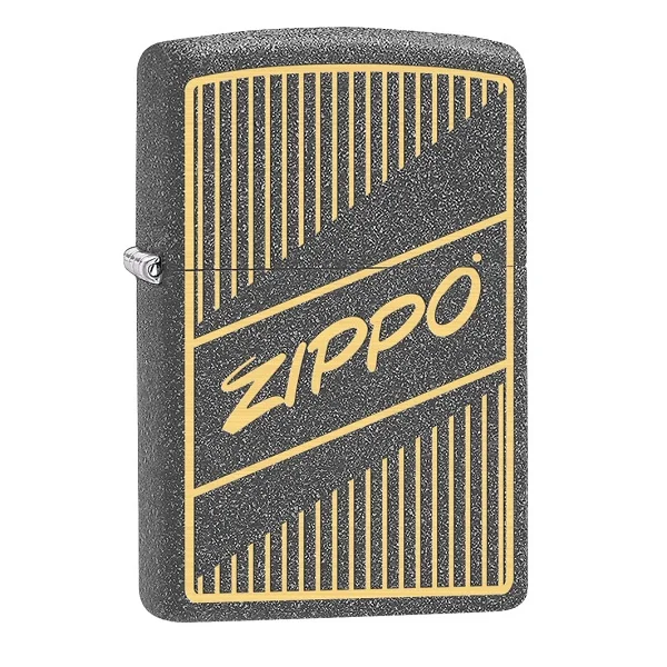 Zippo Iron Stone with zippo logo Lighter - ZP29219