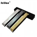 FEIFAN 24 Holes 8K Titanium Tremolo Harmonica, Key of C - FF-2024-BLACK