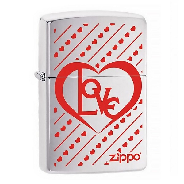 Zippo Love, Brushed Chrome Lighter - ZP28781